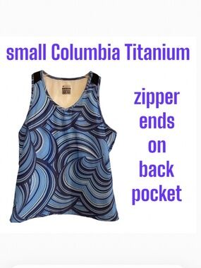 Sm Columbia Performance Titanium Sport Top 2 Zip Pocket Blue Swirl Sportswear